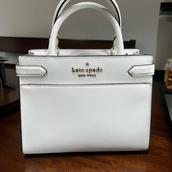 kate spade Handbags - kate spade White Saffiano Leather Top-Handle Bag
